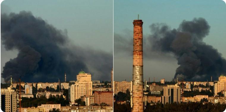 Донецк, взрыв, пожар