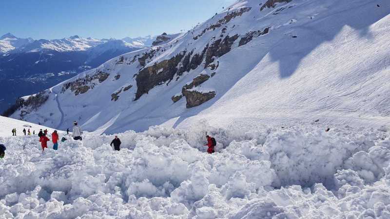 Швейцария, снежная лавина