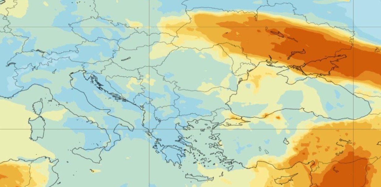 ожидается поступление пыли из пустынных районов Средней Азии