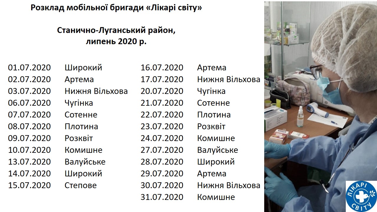 Жители Донбасса смогут воспользоваться услугами мобильных бригад "Врачей мира"