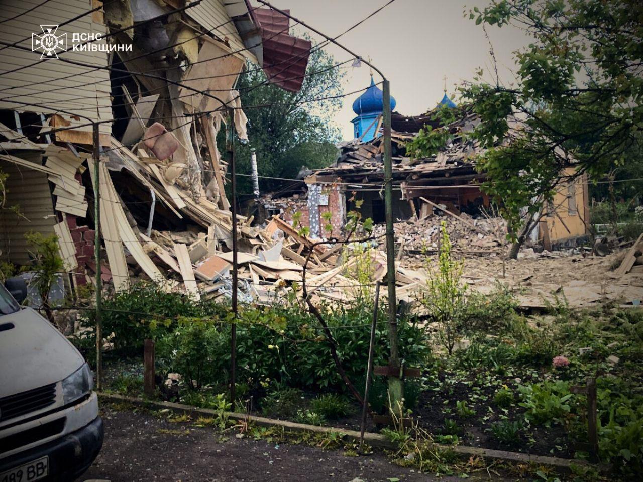 Удар БПЛА по Киевщине