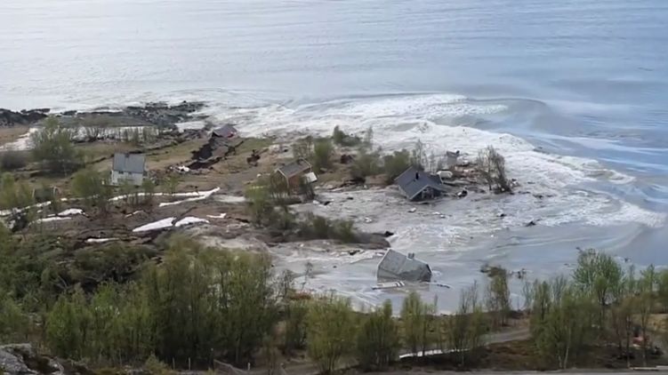 Норвегия, оползень