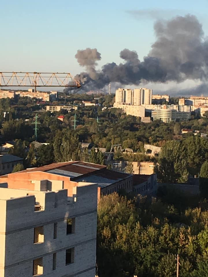 Донецк, взрыв, пожар