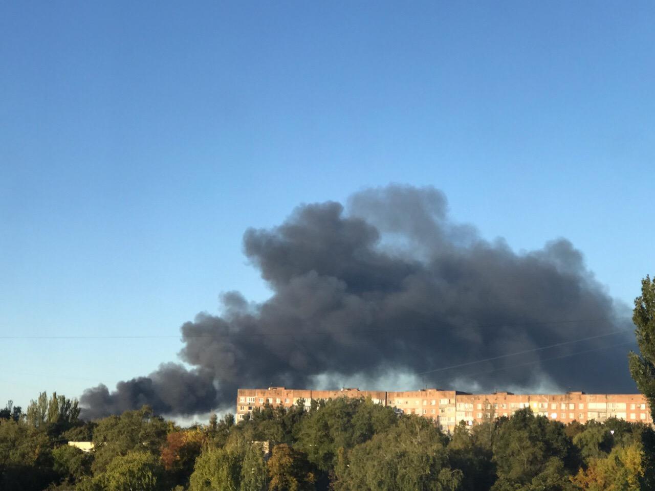 Донецк, взрыв, пожар