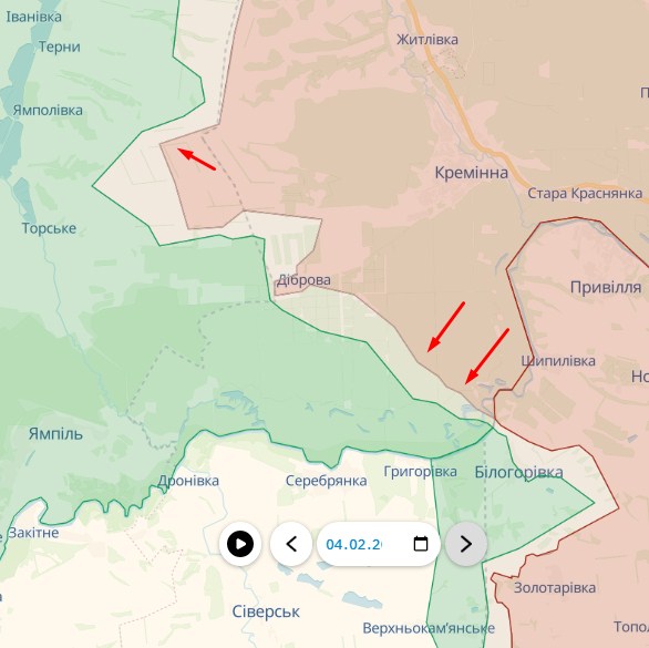 Ситуация в районе Кременной