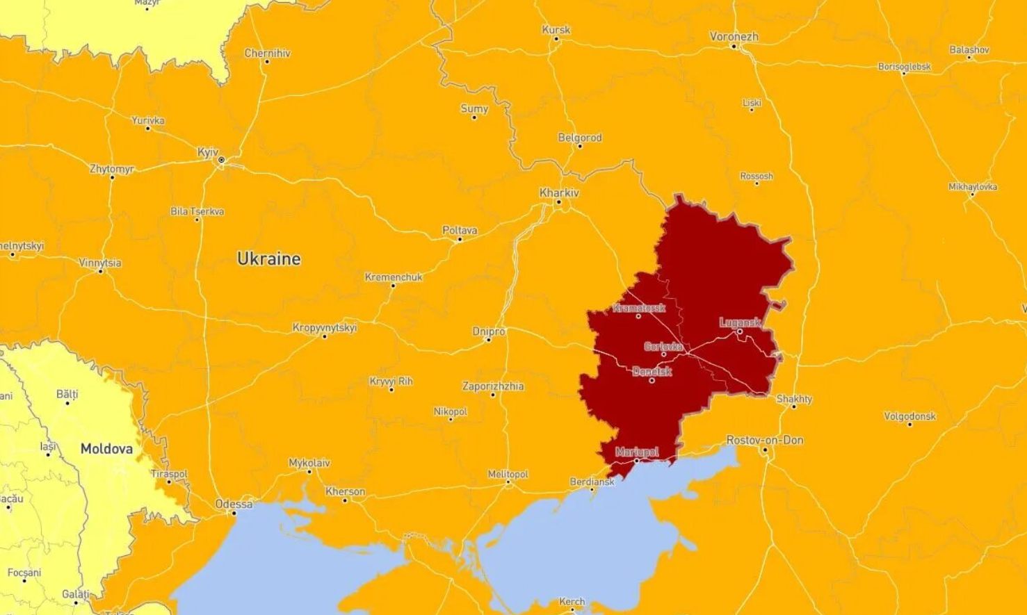 Луганскую и Донецкую области внесли в список самых опасных в мире мест для туристов