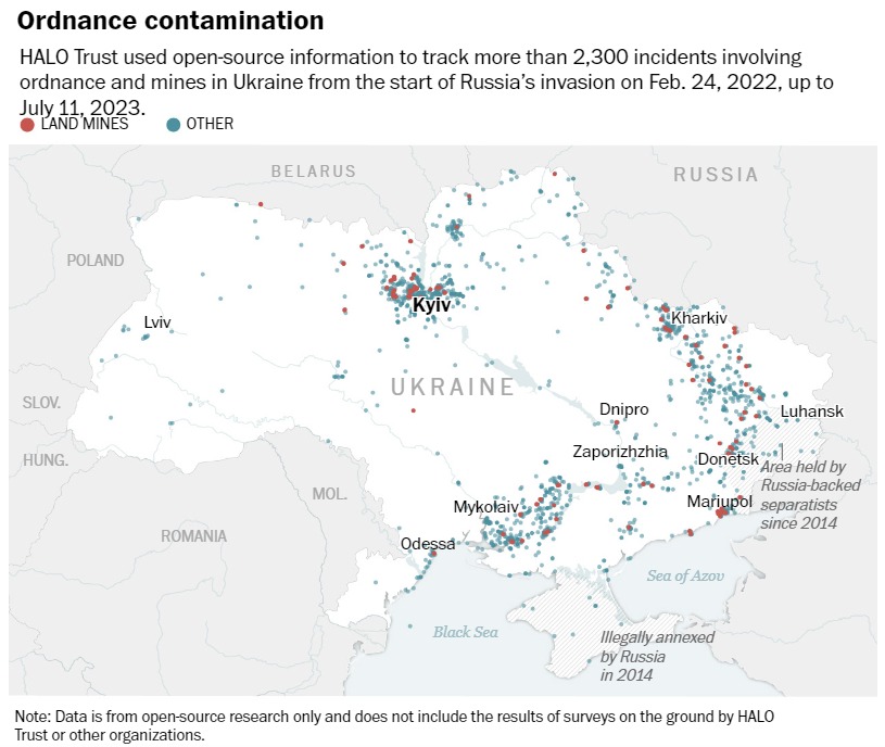 Для полного разминирования территории Украины понадобится более 750 лет – WP