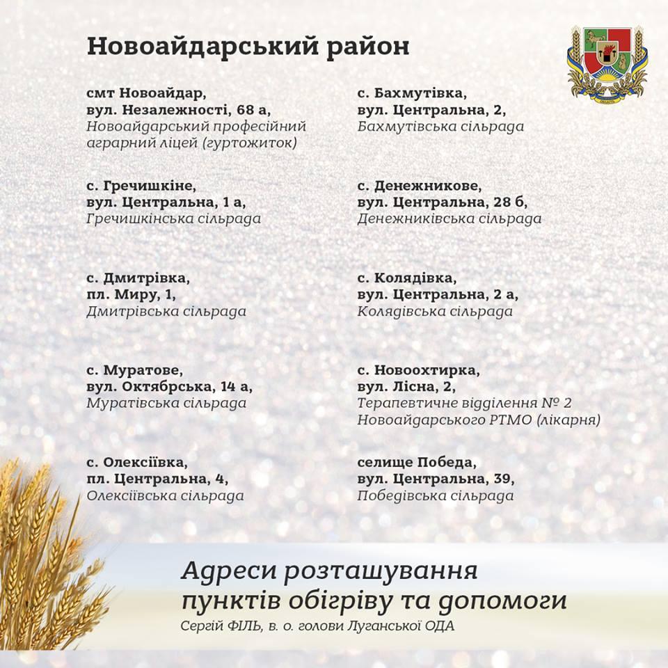 Луганская, пункты обогрева и помощи
