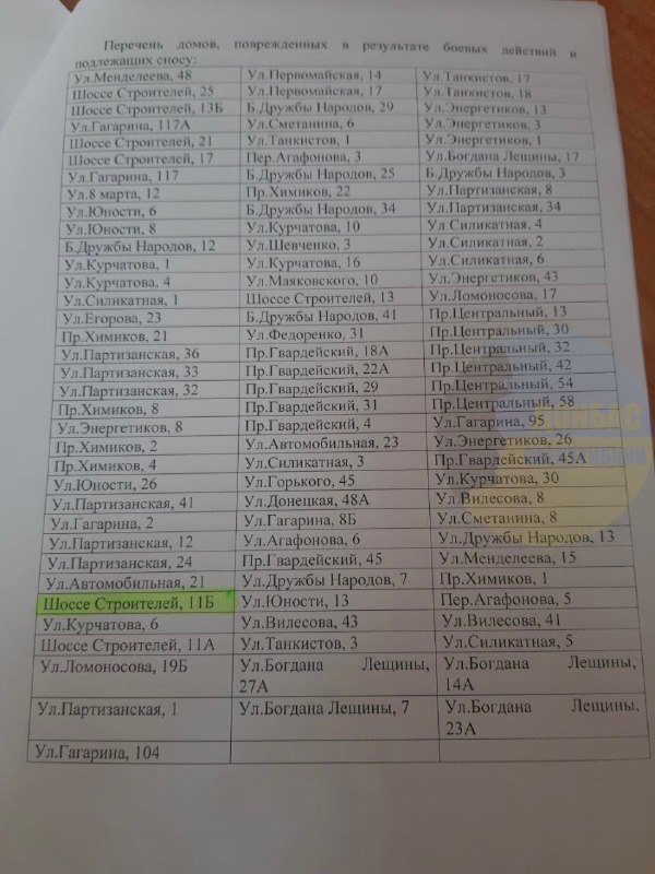Оккупанты расшили перечень домов, которые планируют снести в Северодонецке