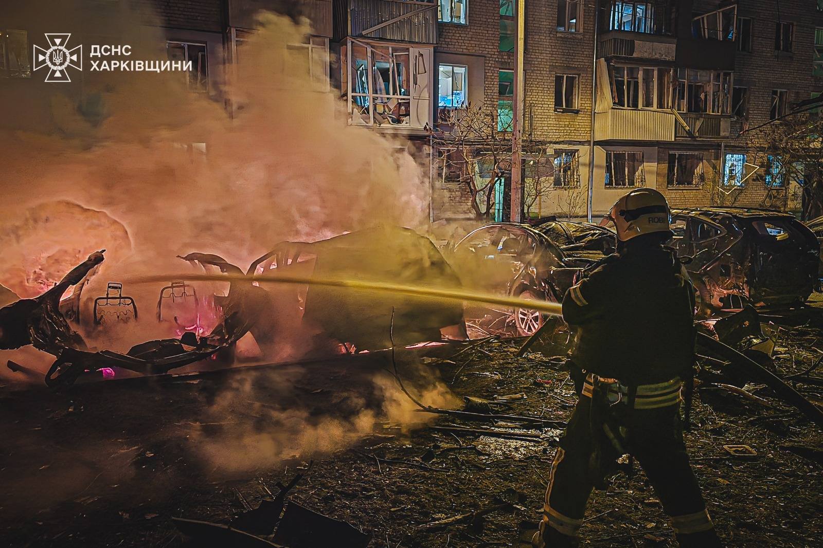 Последствия атаки БПЛА на Харьков