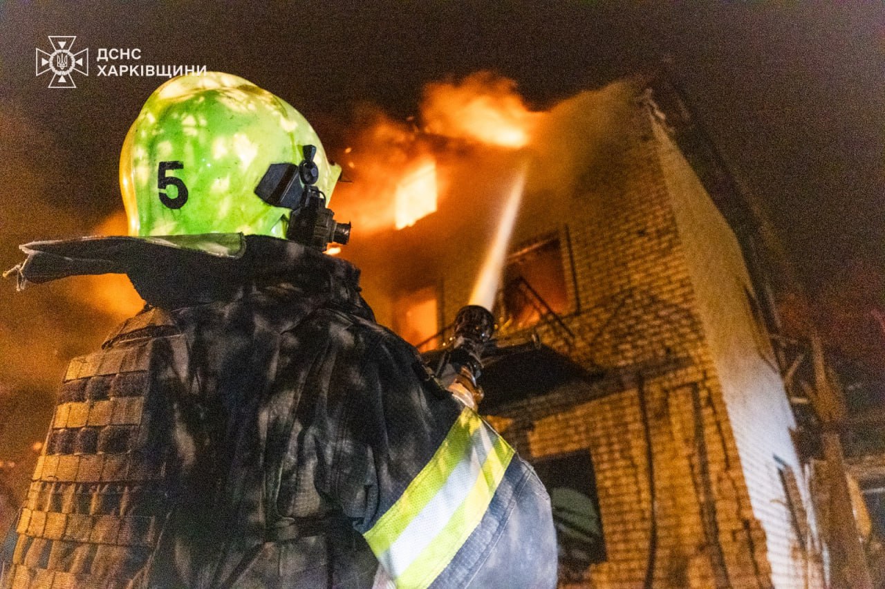 Харьков, последствия атаки БПЛА