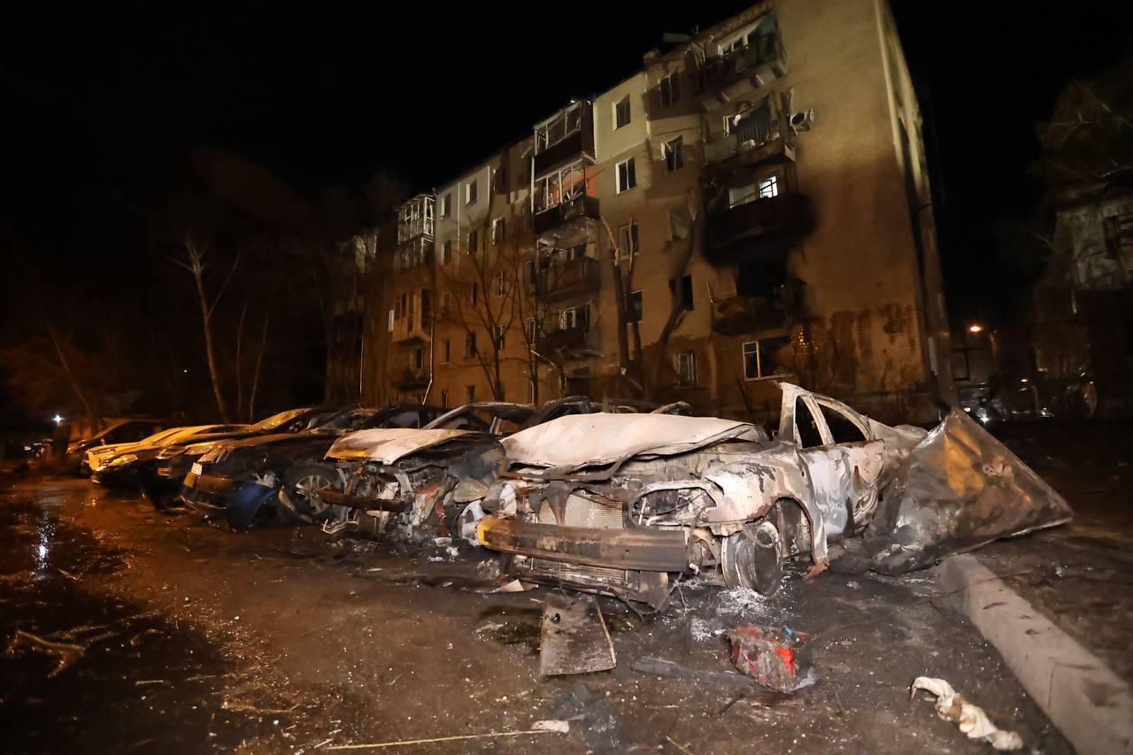 Последствия атаки БПЛА на Харьков