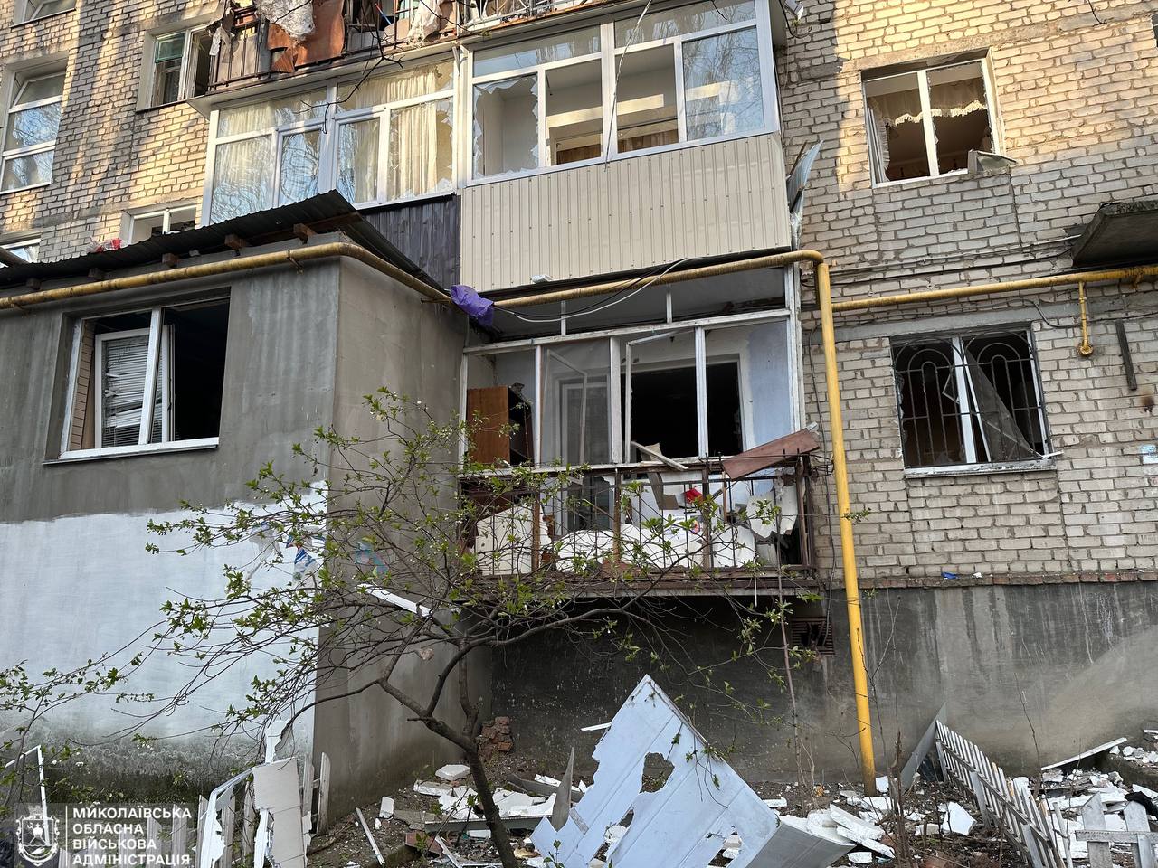 удар БПЛА по Николаеву