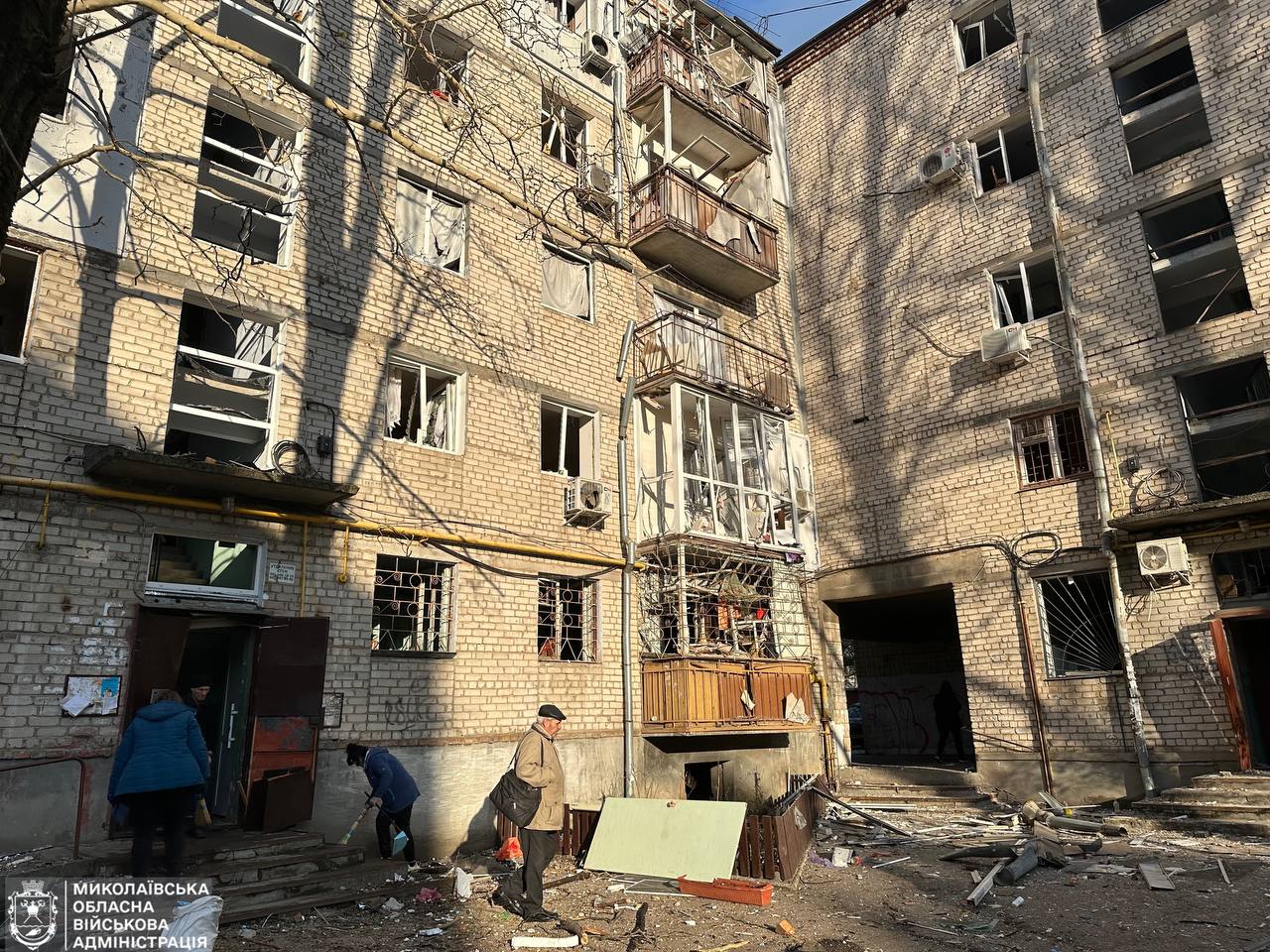 удар БПЛА по Николаеву