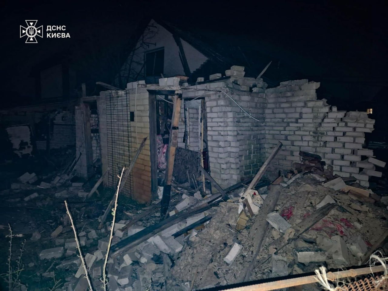 Последствия атаки БПЛА на Киев