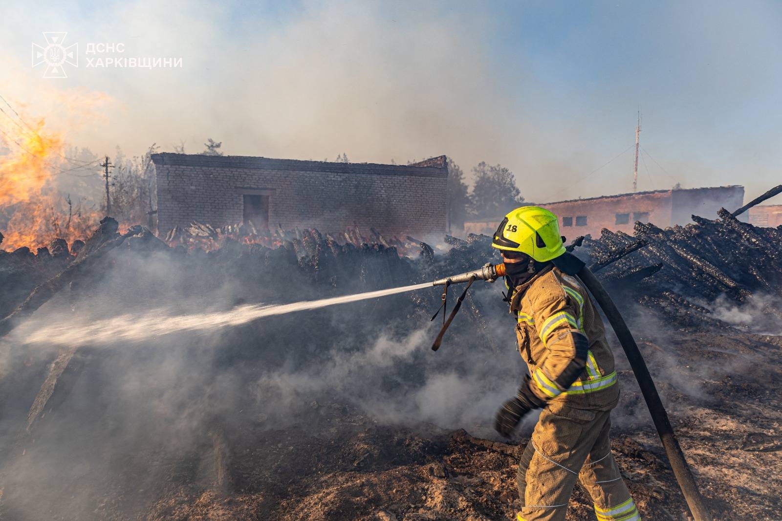 ликвидация пожара на территории Песчанского лесничества на Харьковщине