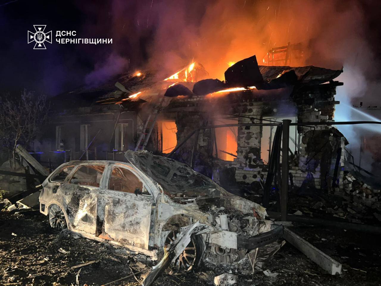 Последствия атаки БПЛА на Черниговскую область