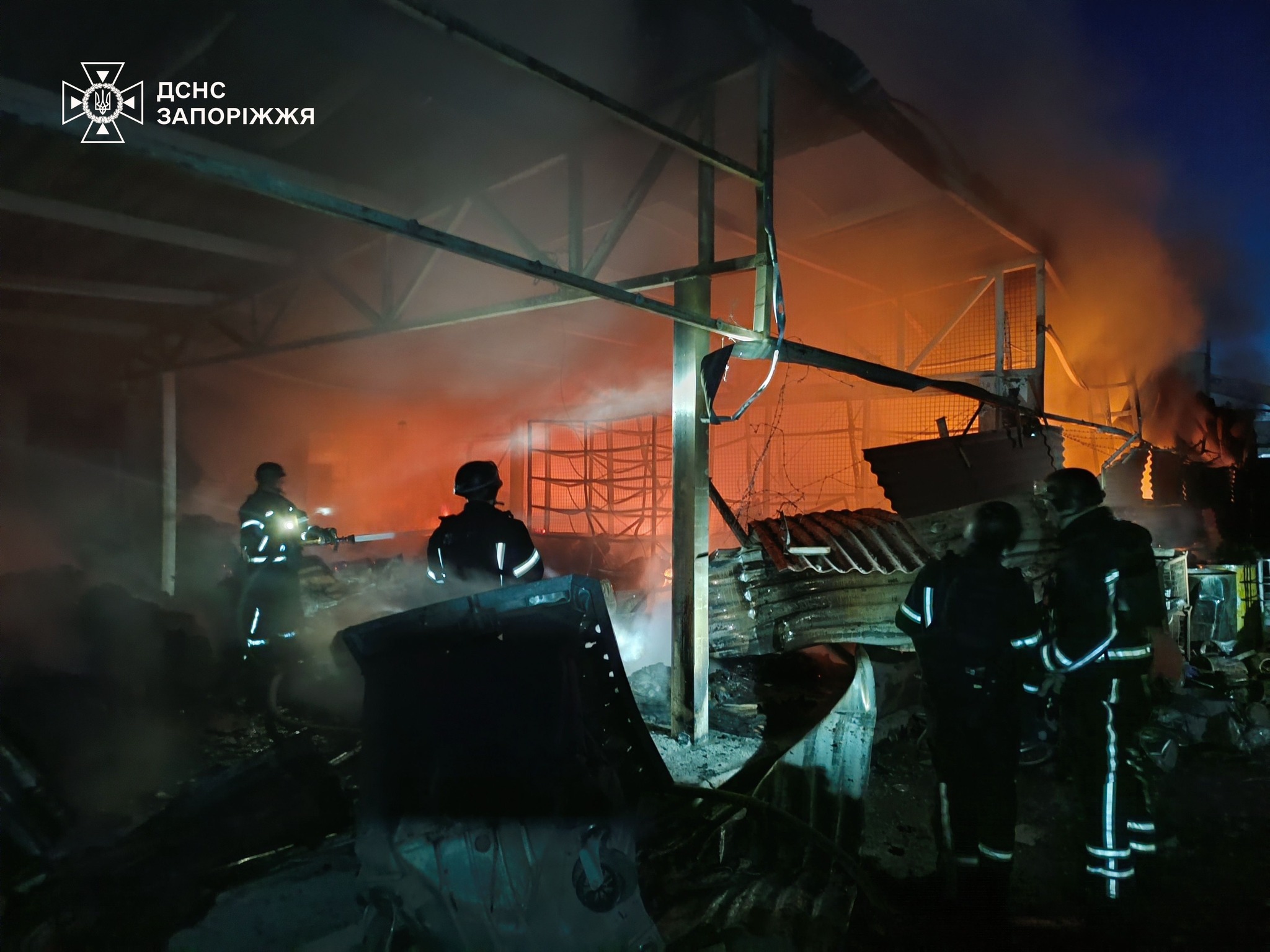 Последствия удара БПЛА по Запорожью