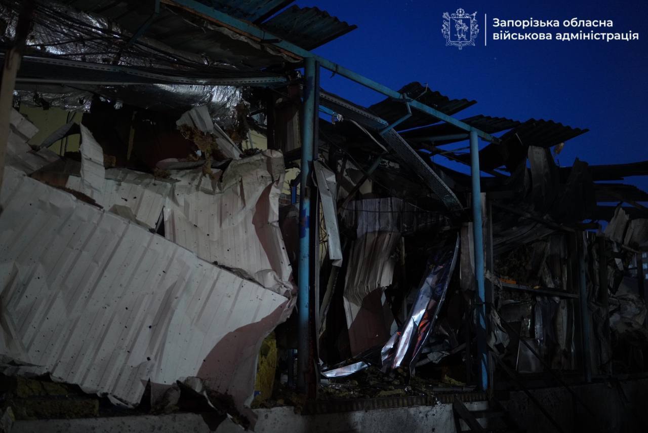Последствия удара БПЛА по Запорожью