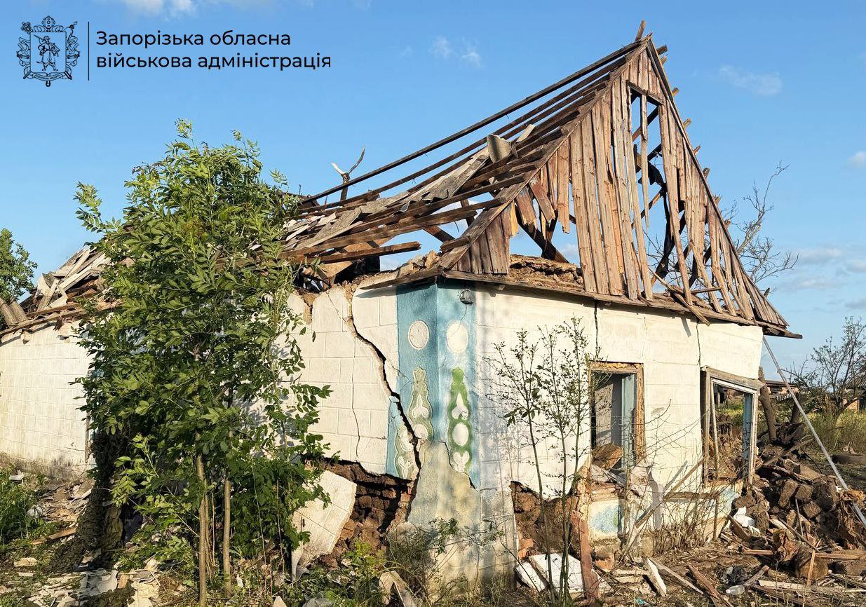 Последствия удара БПЛА по Запорожью