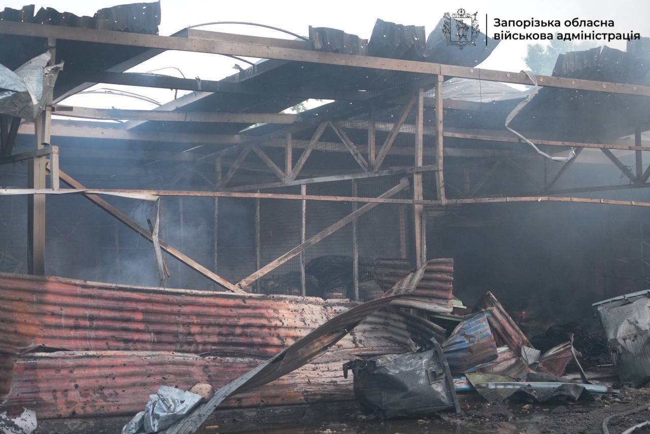 Последствия удара БПЛА по Запорожью