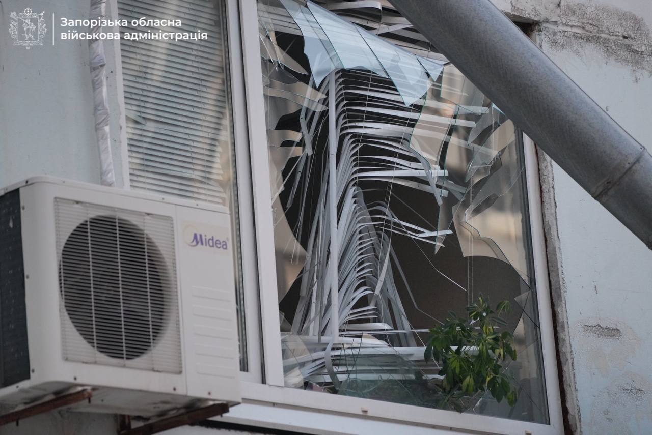 Последствия удара БПЛА по Запорожью