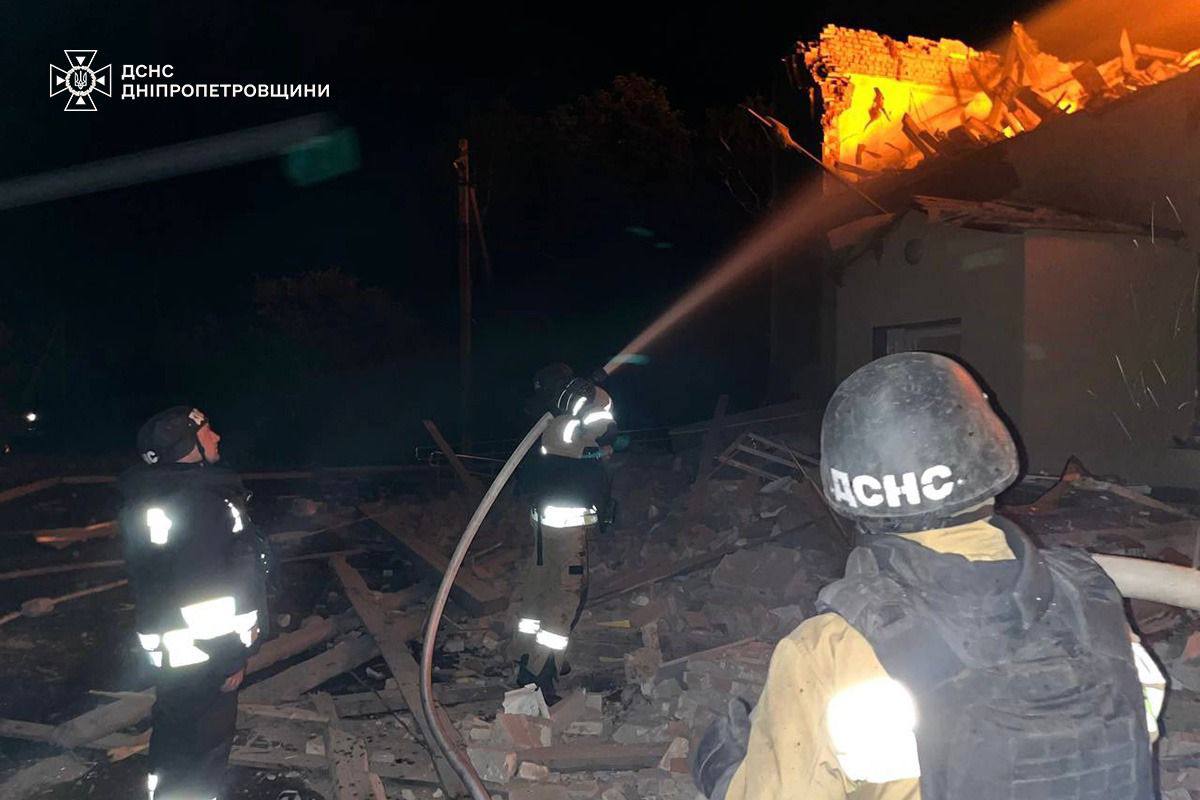 Последствия ночной атаки на Днепропетровщине