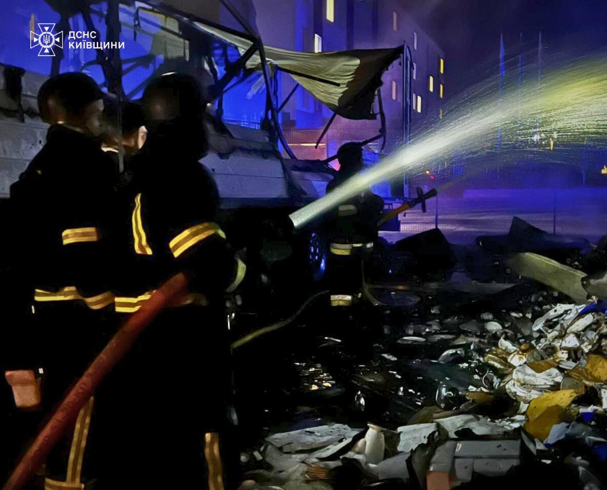 Удар БПЛА по Киевской области