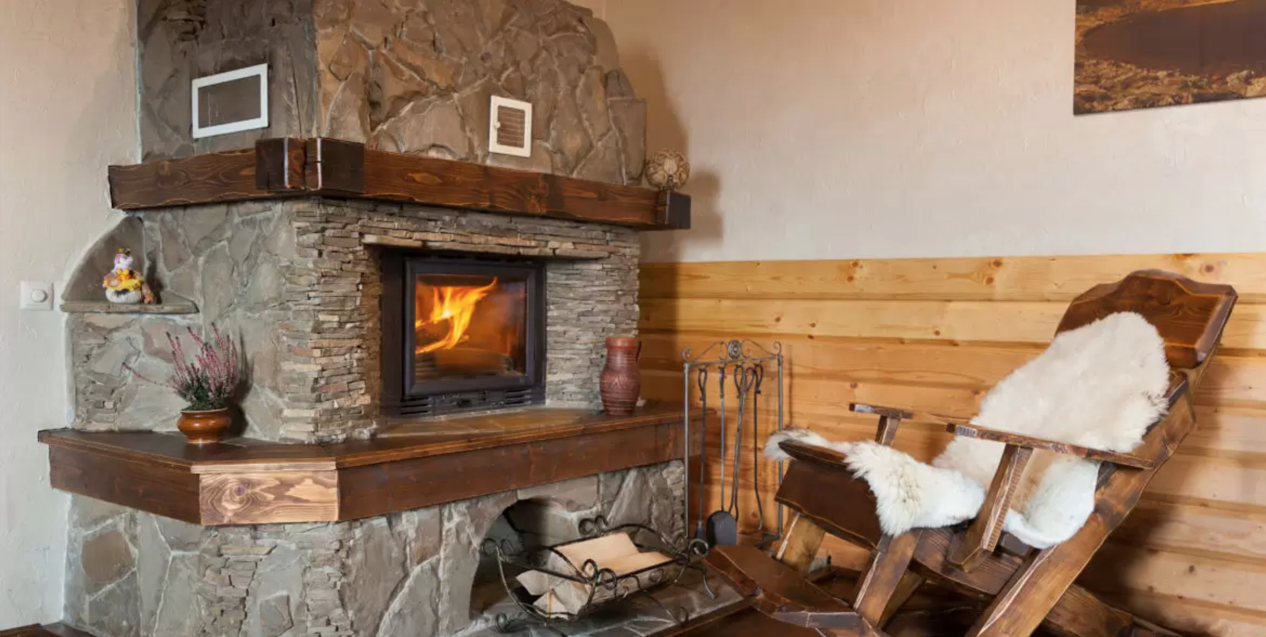 дом с камином в карпатах