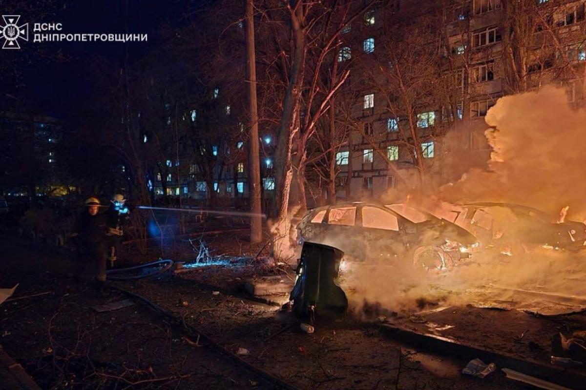 Ночная атака БПЛА на Днепр