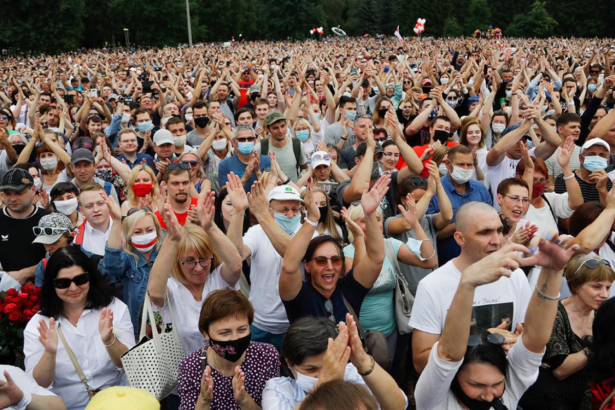 В Минске прошел массовый митинг в поддержку соперницы Лукашенко