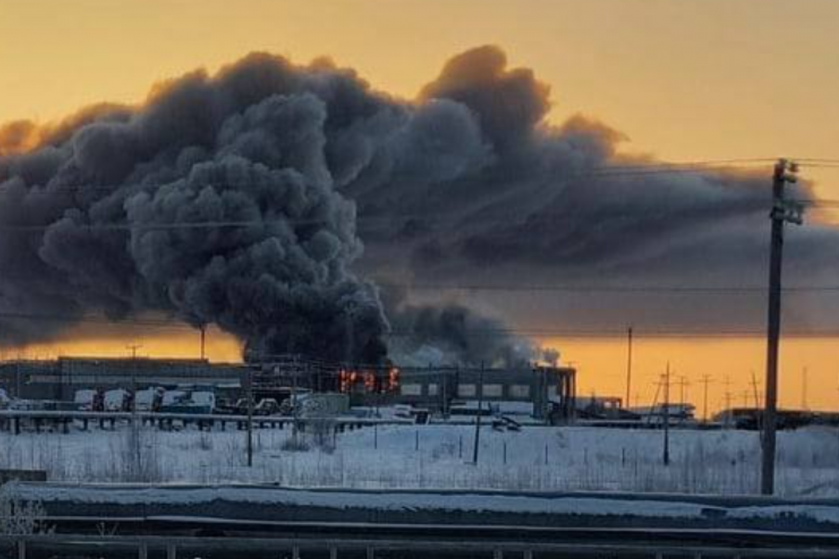 масштабный пожар в Новом Уренгое