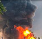 В Тамбовской области взрыв и пожар на территории нефтебазы