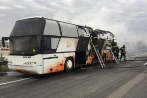 загорелся автобус в Венгрии
