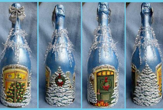 Декупаж бутылки: пошаговая инструкция, как красиво декорировать и оформить своими руками бутылку из
