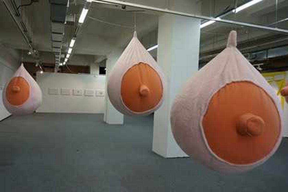 Плюшевые груди стали основной частью экспозиции, открытой в Питере