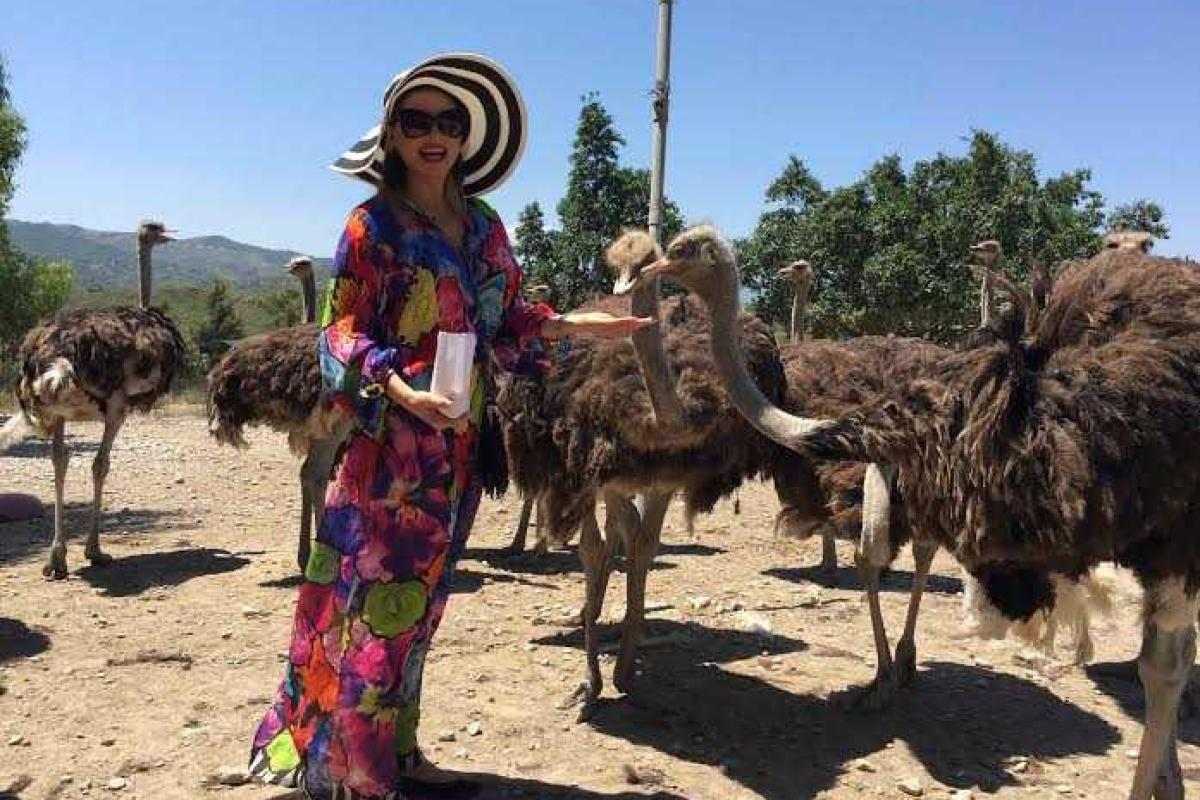 Лена Ленина посетила питомник страусов на острове Родос