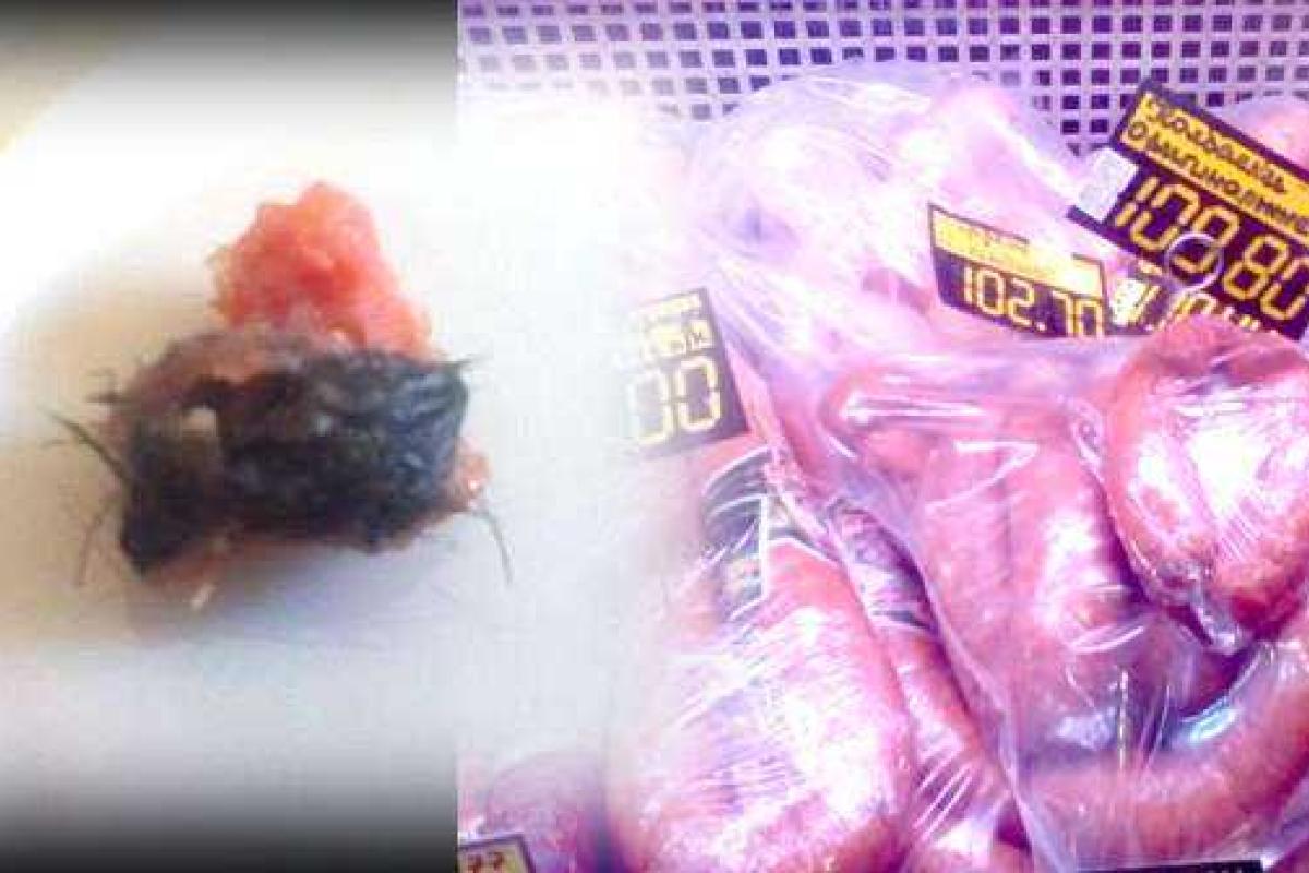 Жесть: Луганчанка нашла в дорогостоящей колбасе кусок крысы