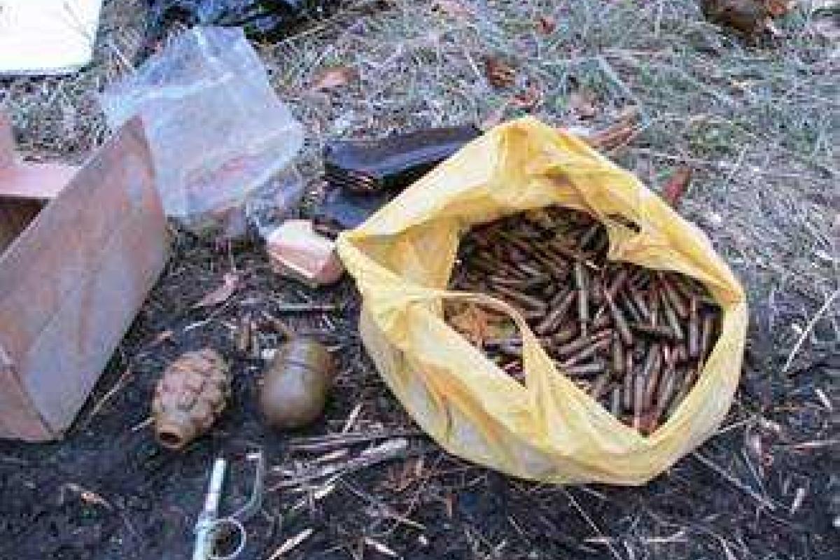 На Луганщине в лесополосе сотрудники СБУ нашли тайник с боеприпасами На Луганщине в лесополосе сотрудники СБУ нашли тайник с боеприпасами