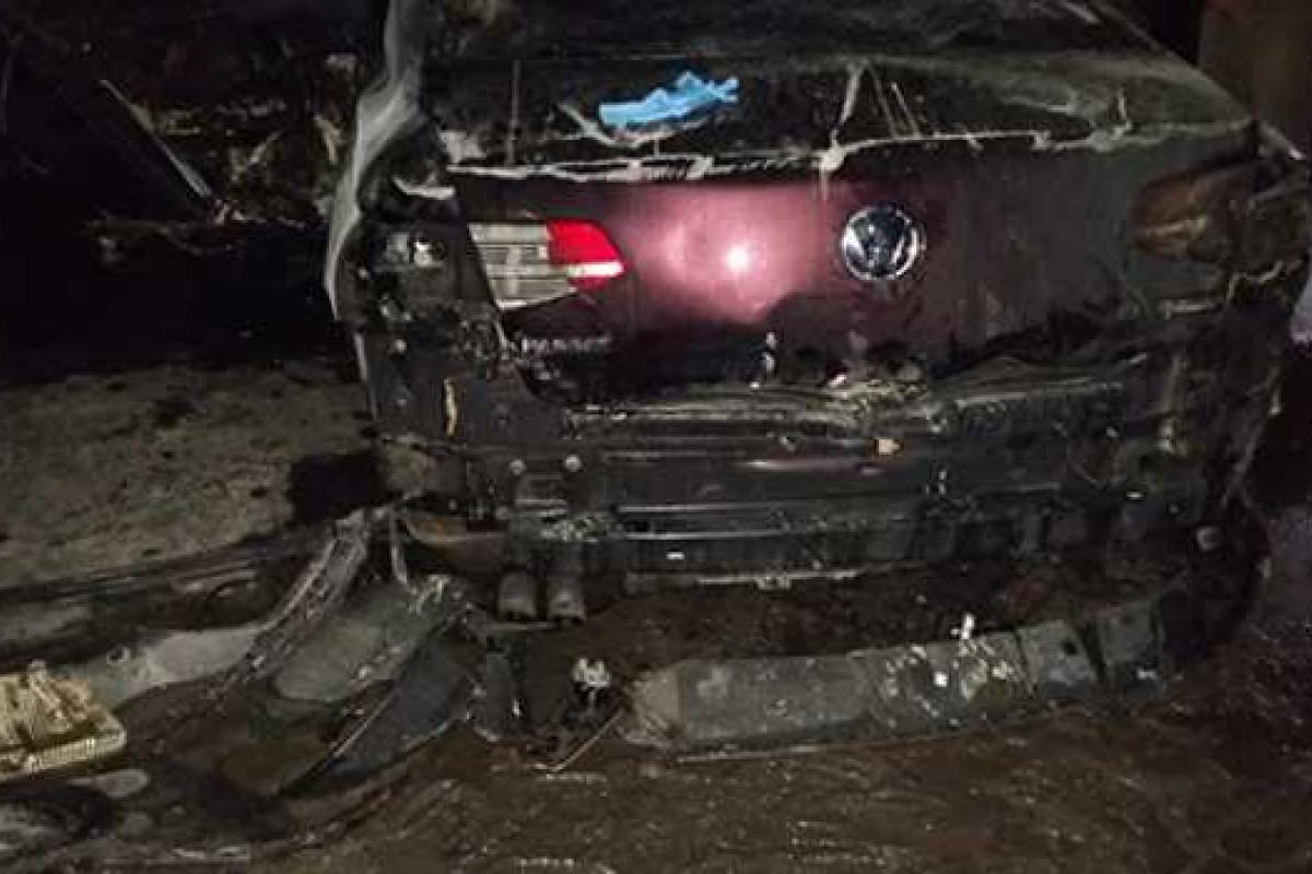 В Хмельницком в перевернувшемся автомобиле "Volkswagen Passat" заживо сгорели двое мужчин