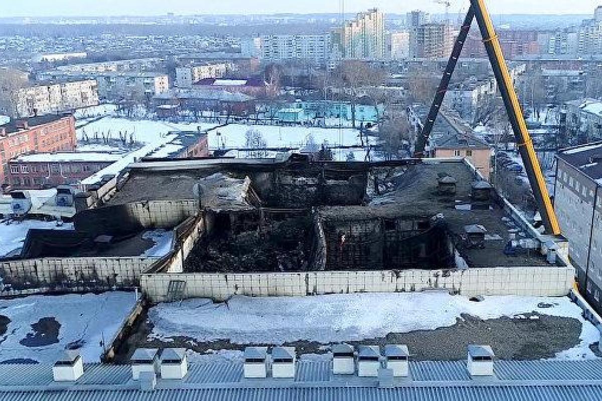 Трагедия в Кемерово: жуткие кадры последствий пожара с высоты птичьего полета