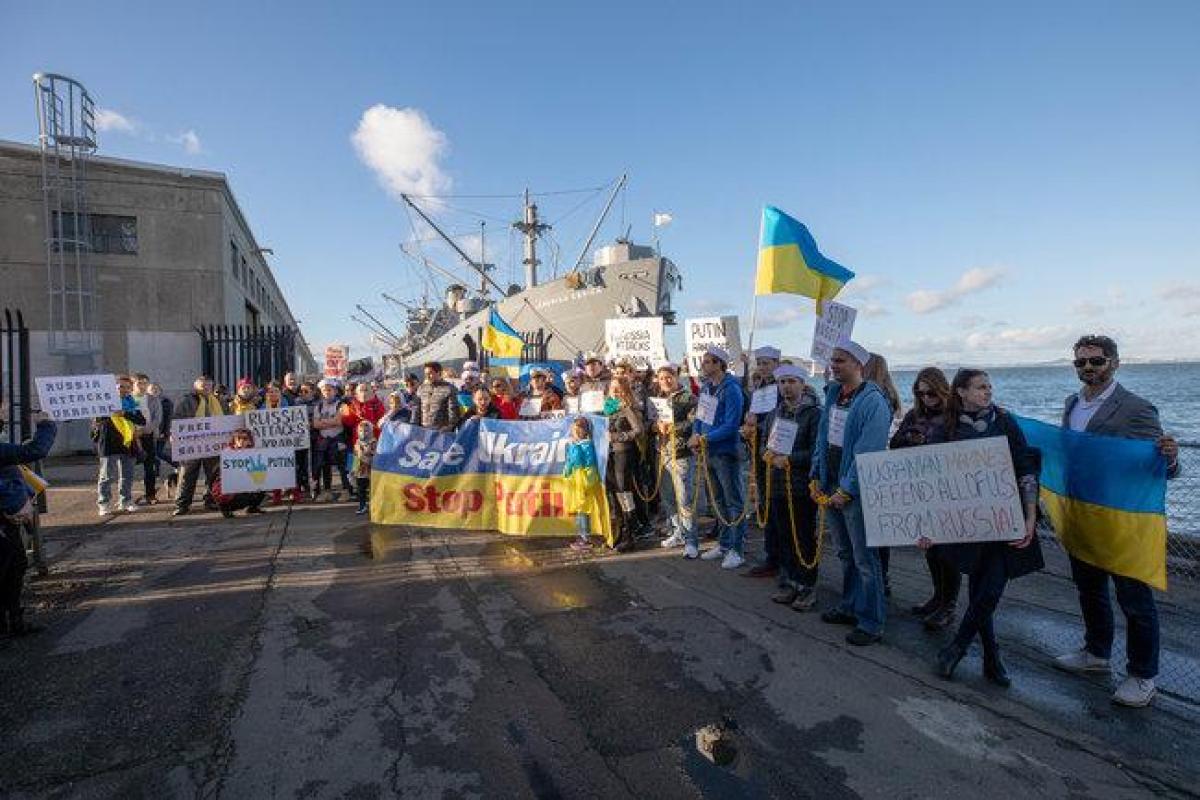 В Сан-Франциско прошла акция в поддержку украинских моряков, захваченных Россией В Сан-Франциско прошла акция в поддержку украинских моряков, захваченных Россией