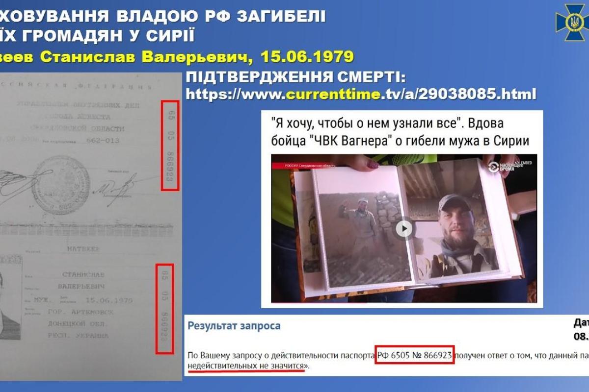СБУ обнародовала доказательства гибели наемников "ЧВК Вагнера" в Сирии: данные 57 "ихтамнетов" СБУ обнародовала доказательства гибели наемников "ЧВК Вагнера" в Сирии: данные 57 "ихтамнетов"