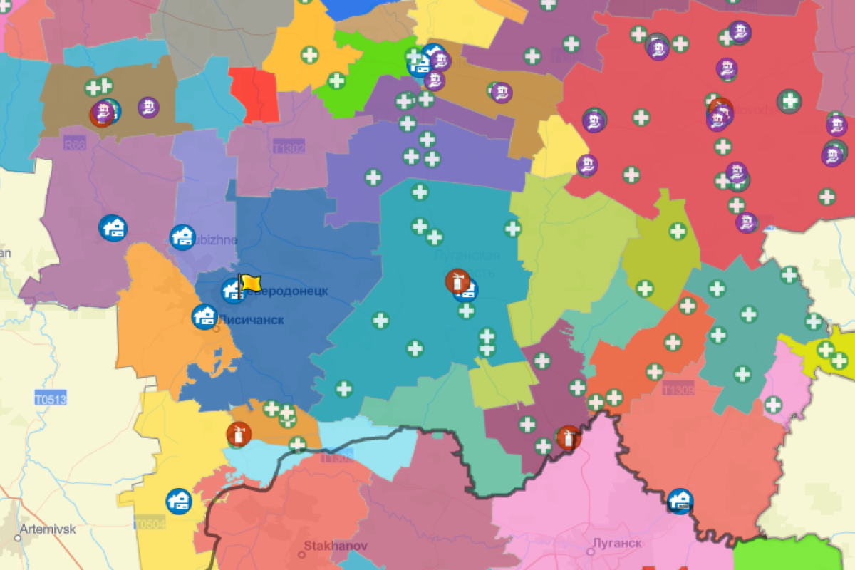 На Луганщине создали интерактивную карту децентрализации: районов в регионе станет меньше 