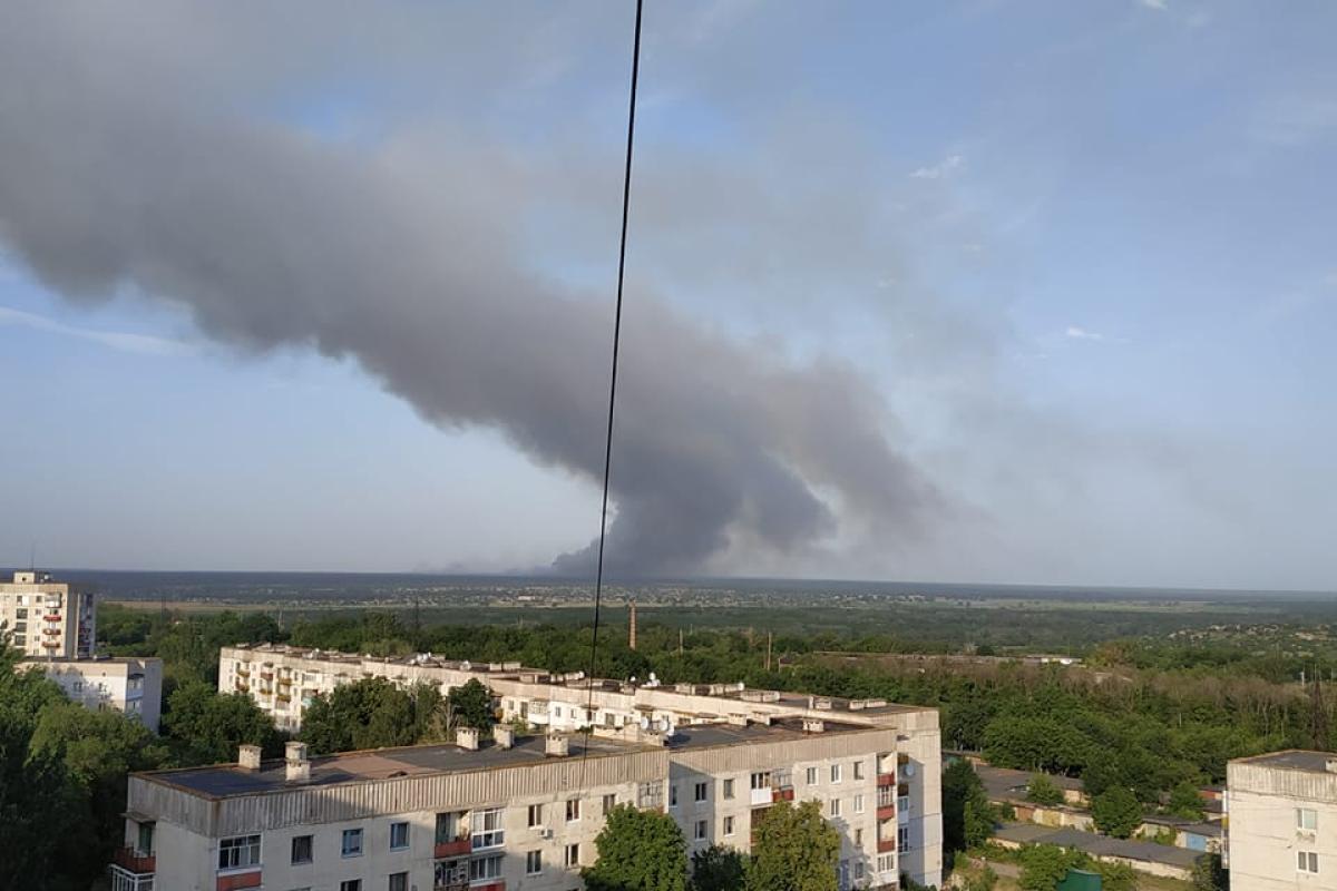 Лесной пожар в окрестностях Северодонецка: огонь вспыхнул в 5 местах, на его пути оказались два села
