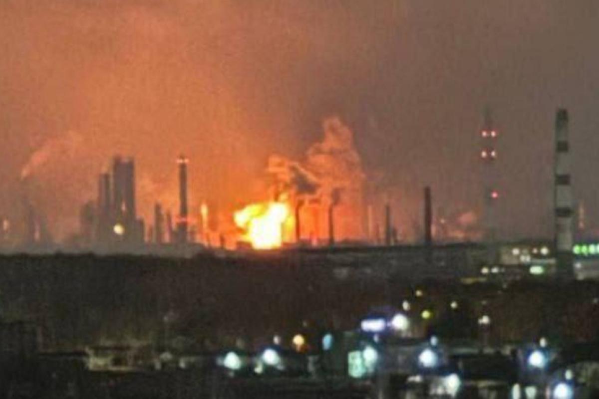 Рязанский НПЗ после атаки БПЛА