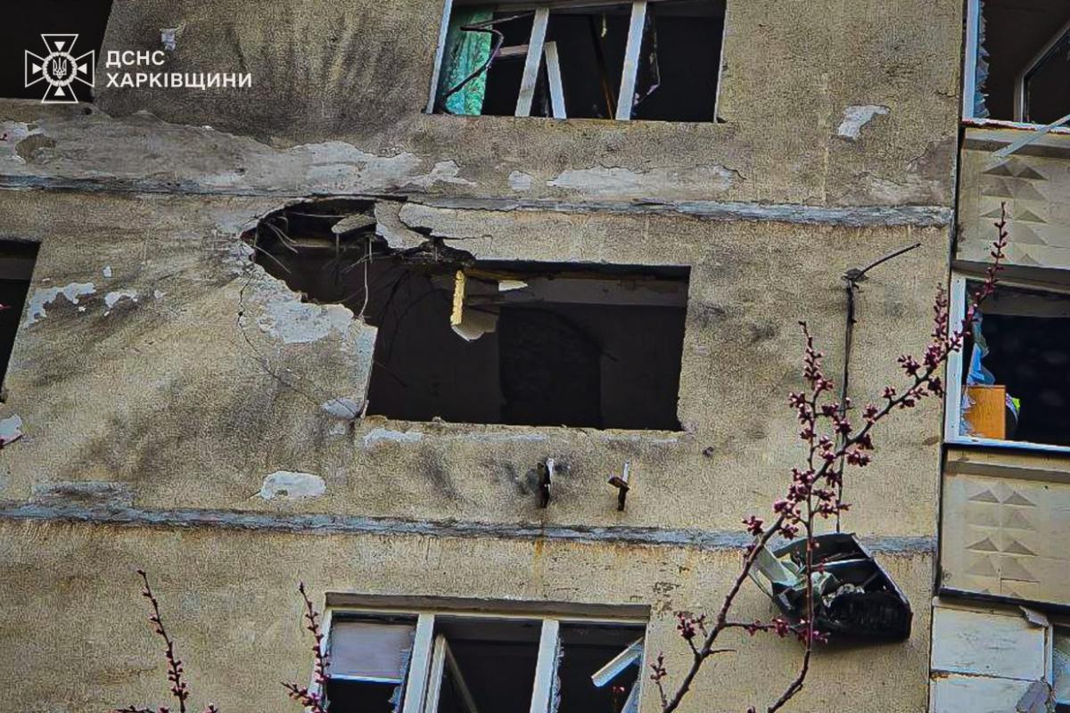 Харьков, последствия атаки БПЛА