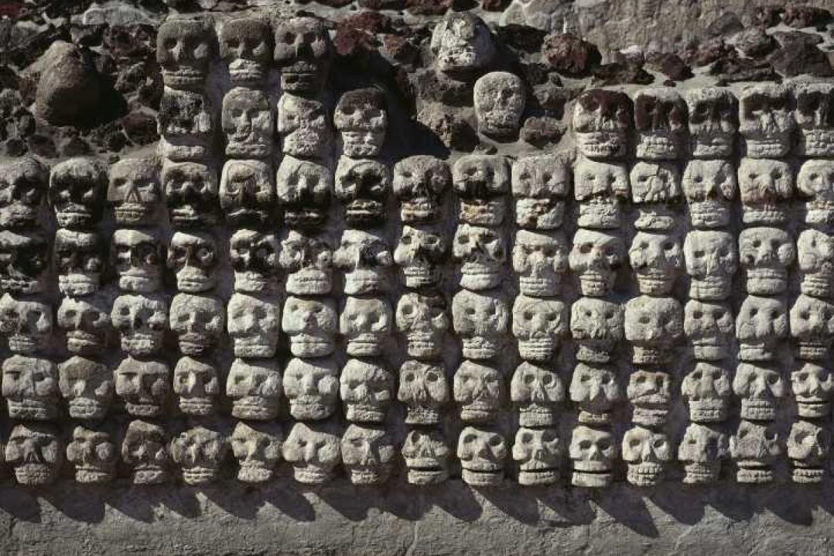 В Мехико нашли стену из человеческих черепов В Мехико нашли стену из человеческих черепов