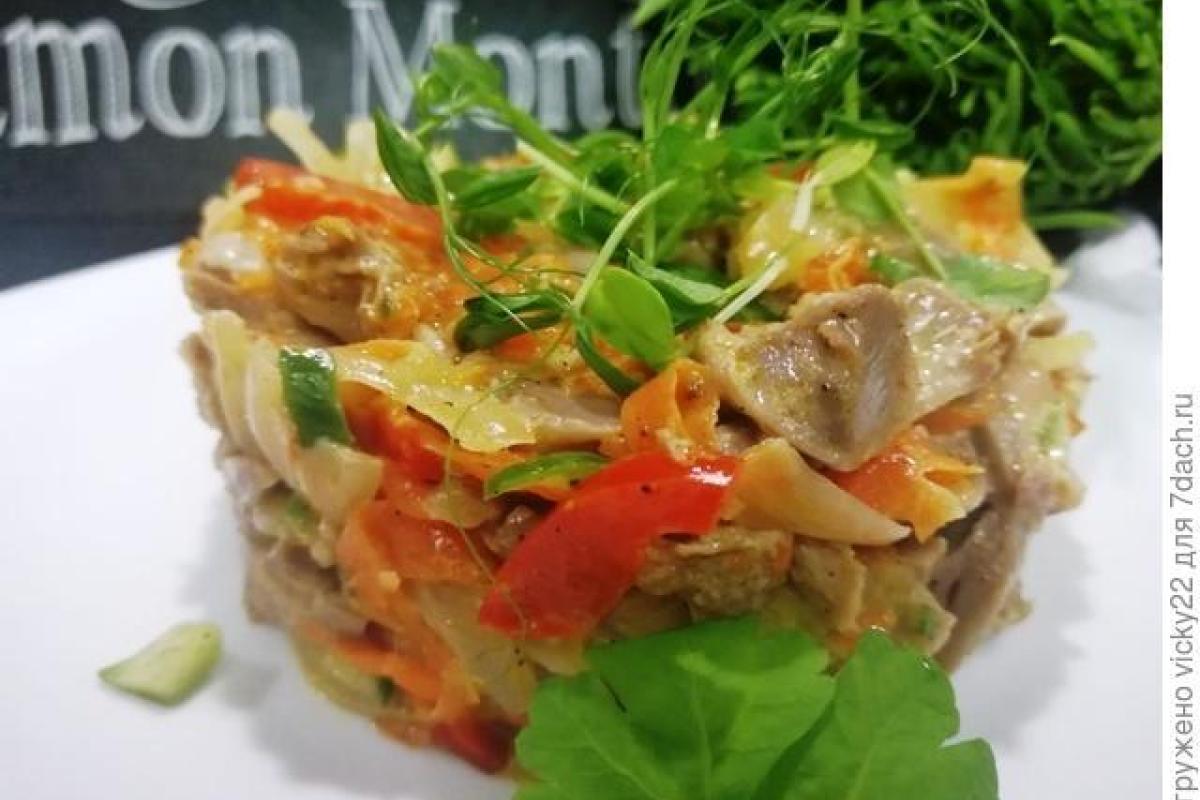 Салат из куриных желудков Салат из куриных желудков