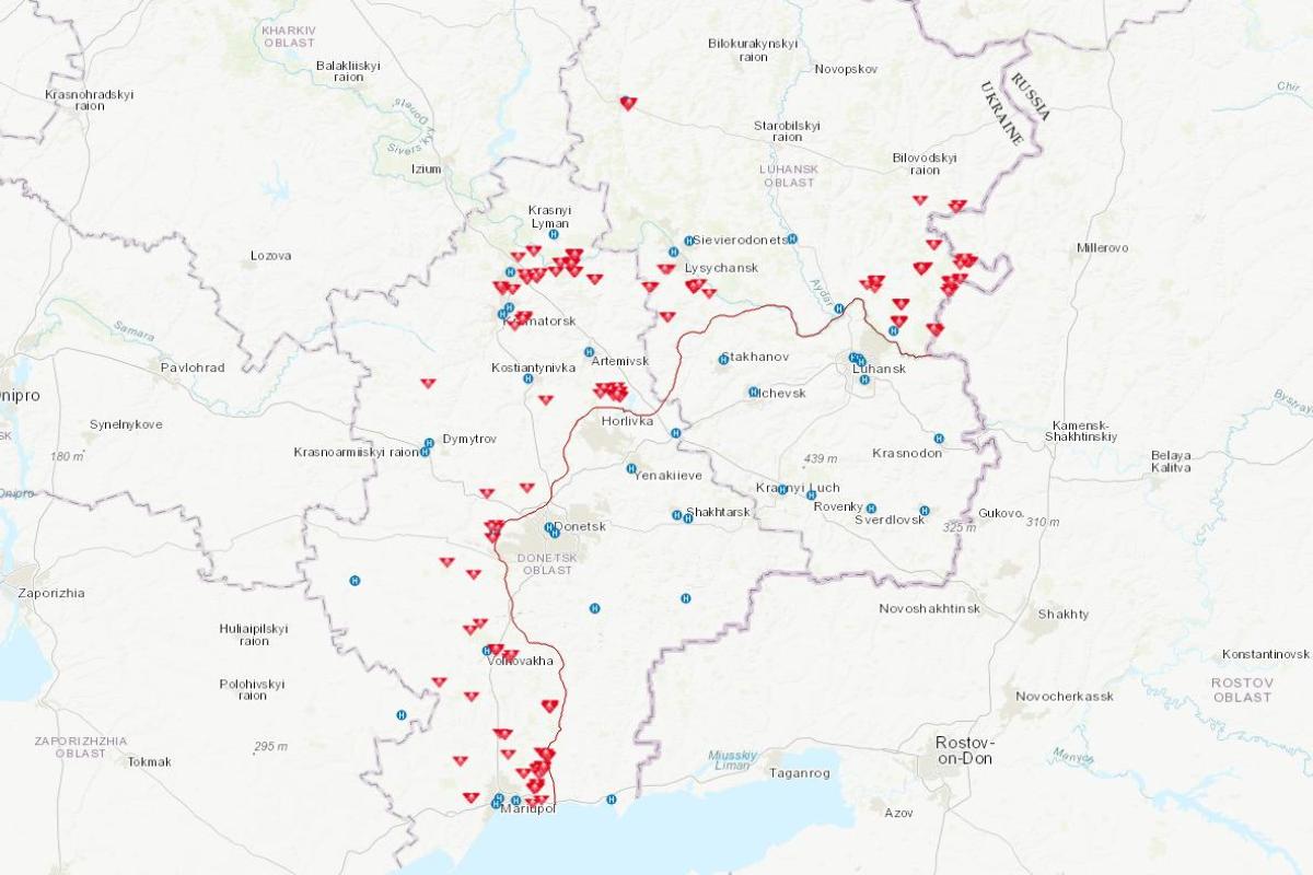 МОУ запустило интерактивную карту заминированных территорий Донбасса МОУ запустило интерактивную карту заминированных территорий Донбасса